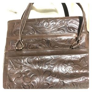 Vintage Avelars hand tooled leather bag‎